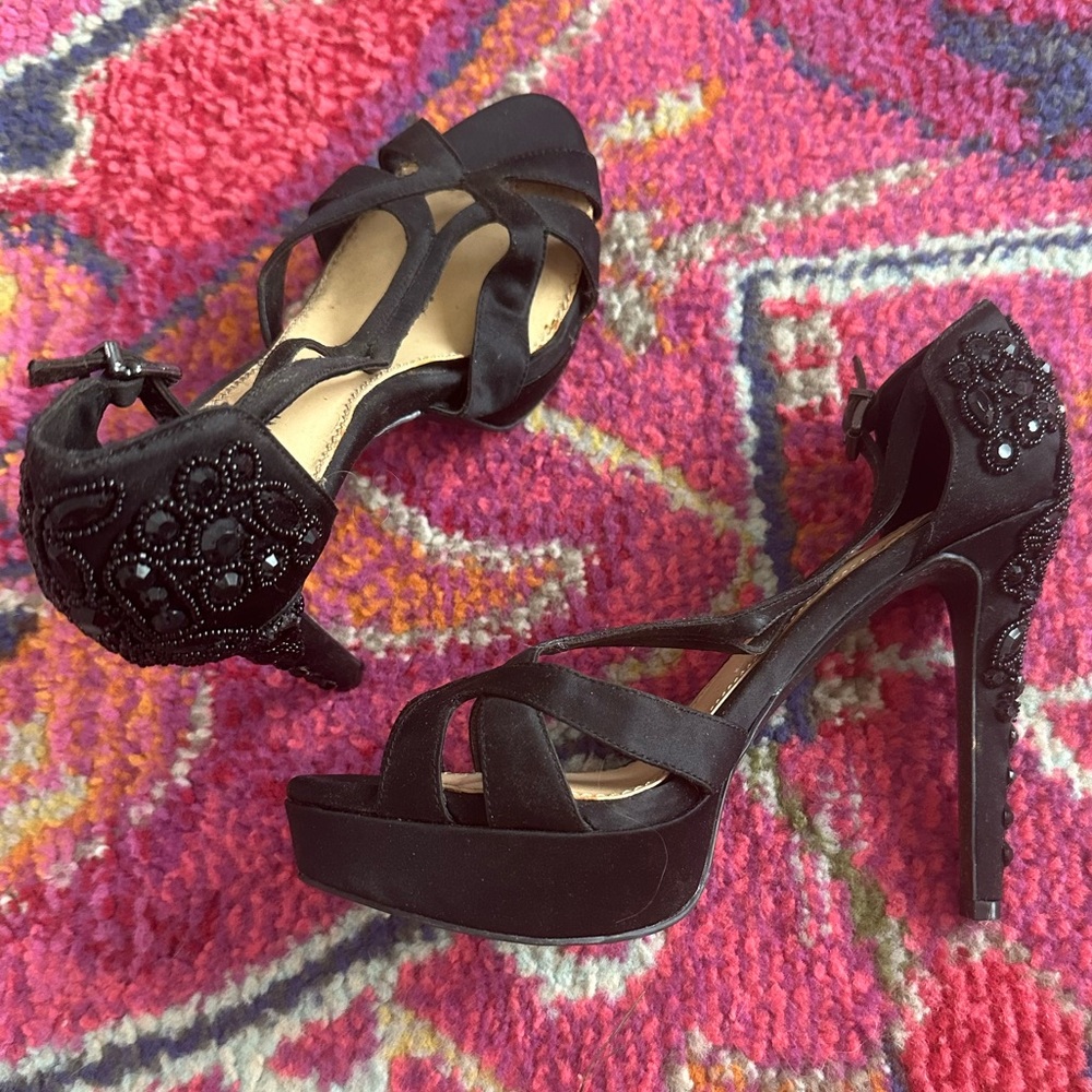 Gianni Bini black beaded stiletto heels